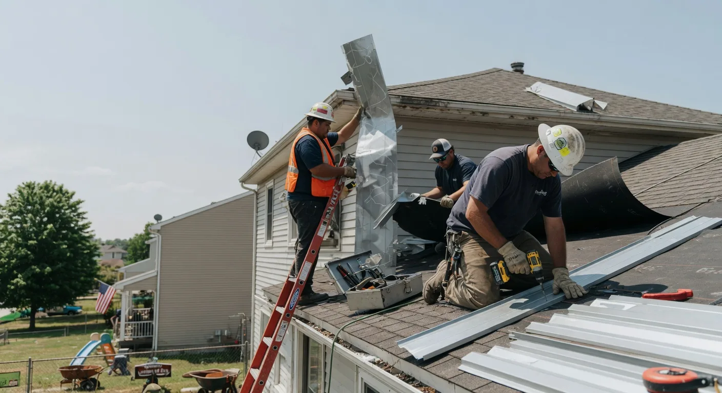 Storm Damage Metal Roof Repair in Peosta, IA